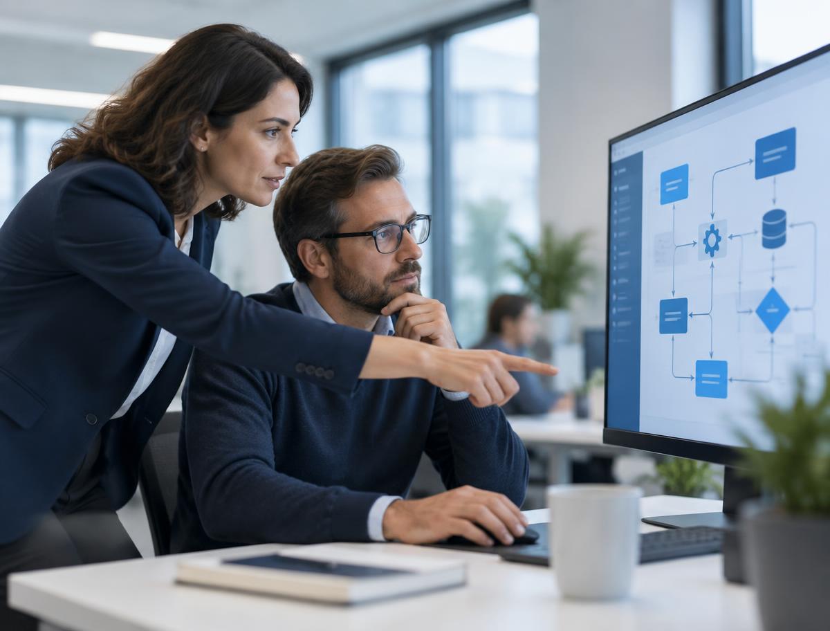 Profissionais analisando processos de gestão de serviços de TI